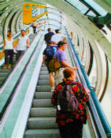 Up the escalator in Paris