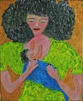 Motherhood:  Chartreuse Modonna and Child